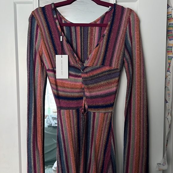 NWT Something Navy Striped Reversible Maxi Dress - Picture 4 of 4